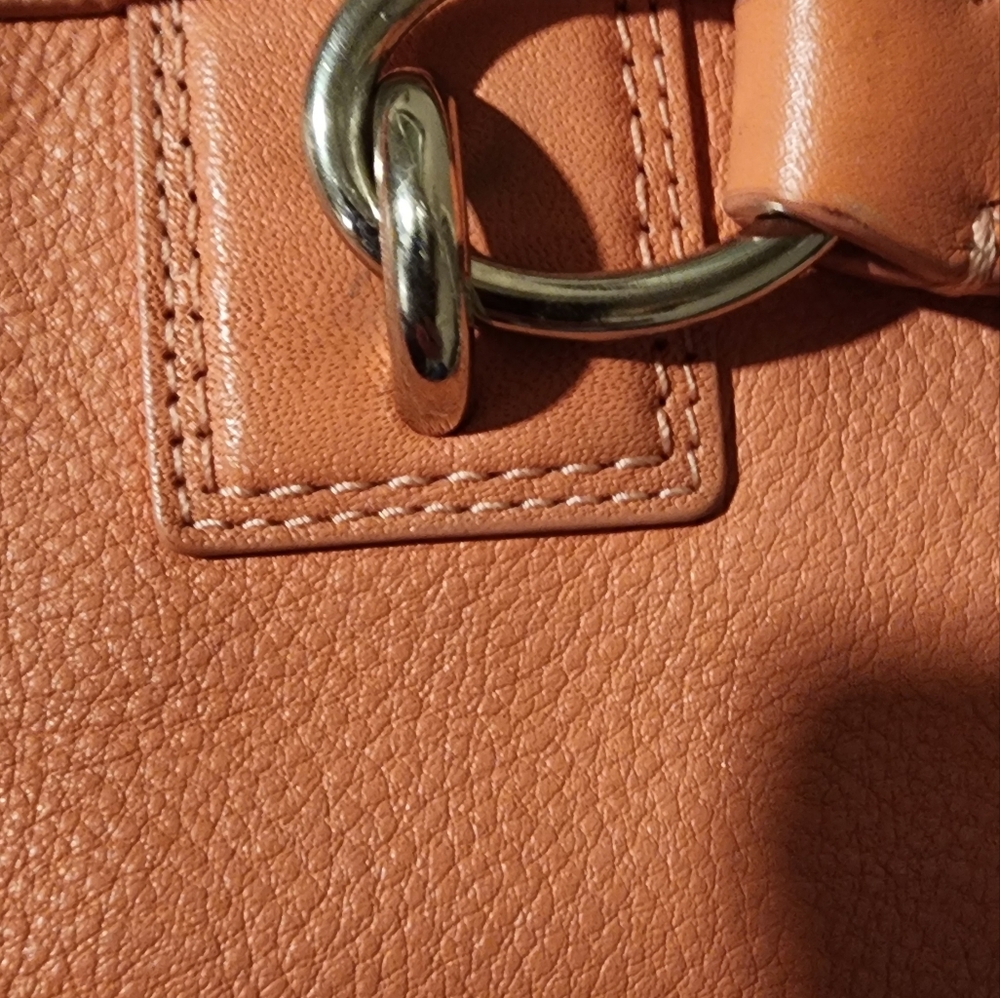 Coach Vintage Penelope Coral Peach Orange Leather Tote Bag - Picture 11 of 16